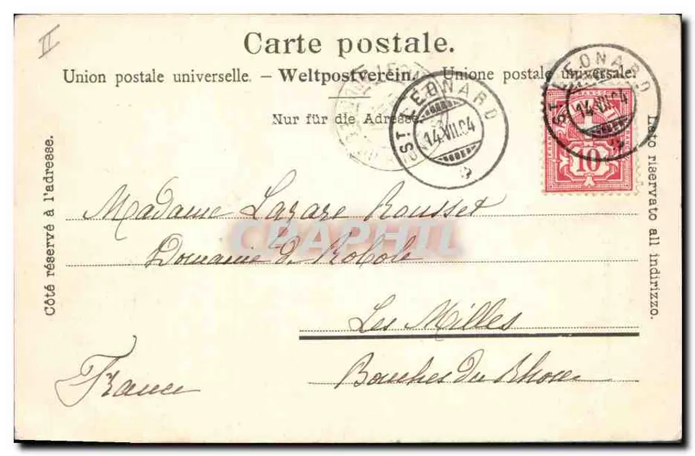 Innenraum der Grotte aux Îles — St-Maurice — Anonymer Verlag, n°3623 - Rückseite
