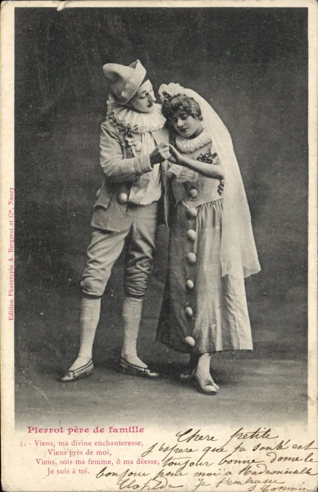 Pierrot Vater der Familie — Theater-Szene — Edition Phototypie A. Bergeret et Cie, Nancy - Vorderseite
