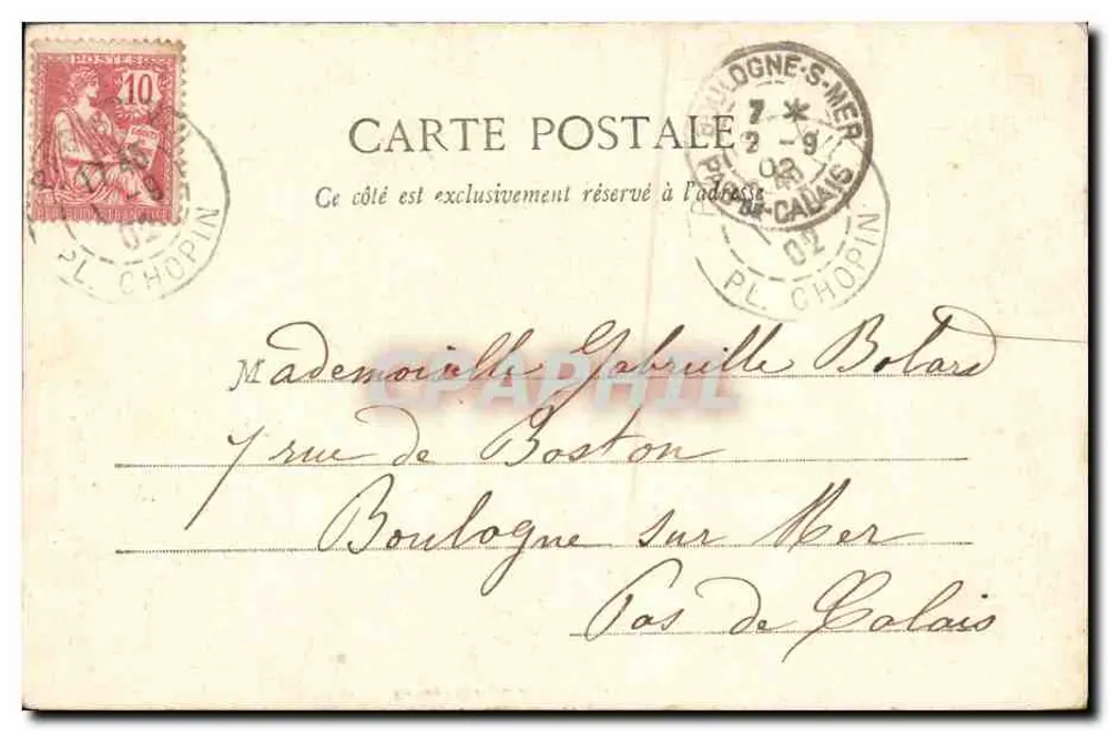 Pierrot, Vater der Familie — Komödien-Szene mit Pierrot und Colombine — Verlag Phototypie A. Barquet et Cie, Nantes, n°7 - Rückseite
