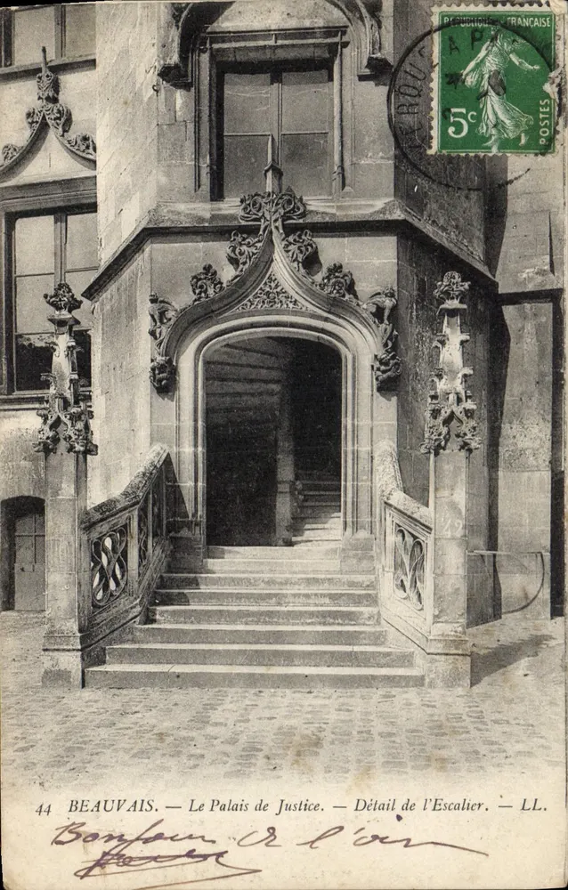 Beauvais — Das Palais de Justice — Detail der Treppe — LL. - Vorderseite