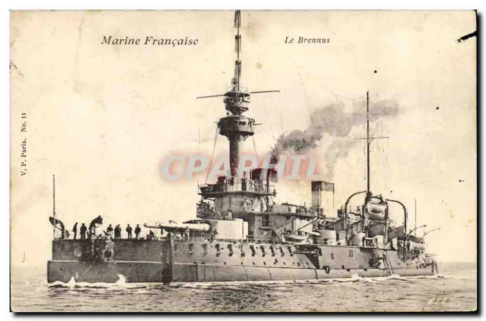 Le Brennus — croiseur de la Marine Française — éditeur V.P. Paris, No. 11 - Frente