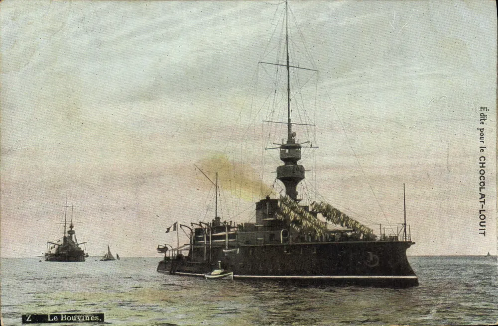 Le Bouvines — Navio de guerra — Editada para o CHOCOLAT-LOUIT - Frente