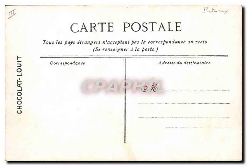 Le Bouvines — Navio de guerra — Editada para o CHOCOLAT-LOUIT - Verso