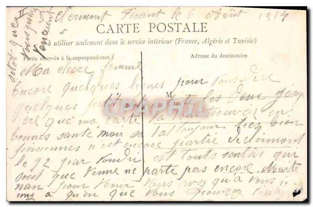Clermont-Ferrand — A Prefeitura — editor G. D. B. n°15 - Verso
