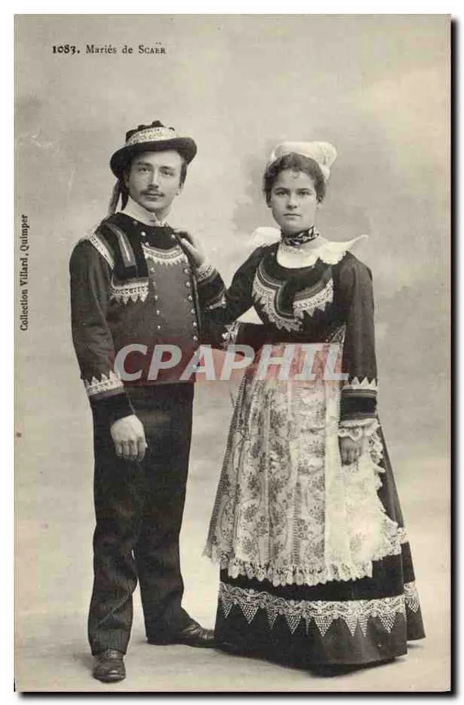 Casados de Scaër — Coleção Villard, Quimper — n° 1083 - Frente