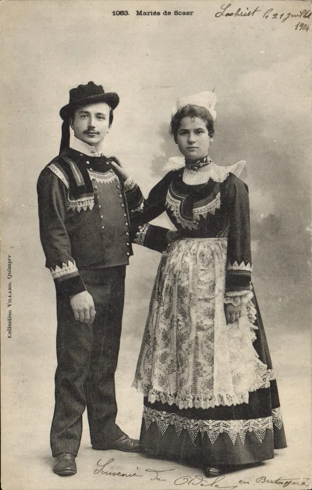 Mariés de Scaer — Lochrist, 21 de julho de 1904 — Coleção Villand, Quimper - Frente