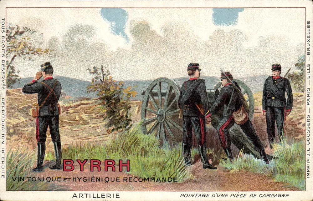 Artillerie — Schuss einer Feldkanone — gedruckt in Lille und Paris von J.E. Goossens - Vorderseite