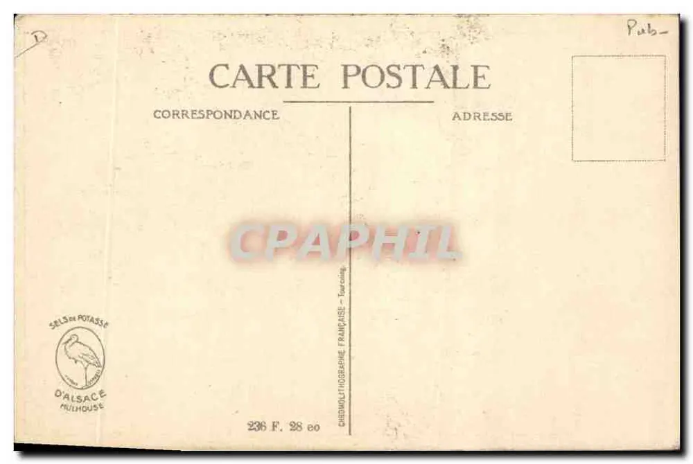 De Potas van het Elzas... — reclame voor de Zouten van Potas van het Elzas Mulhouse — uitgegeven door Zouten van Potas van het Elzas Mulhouse - Achterkant
