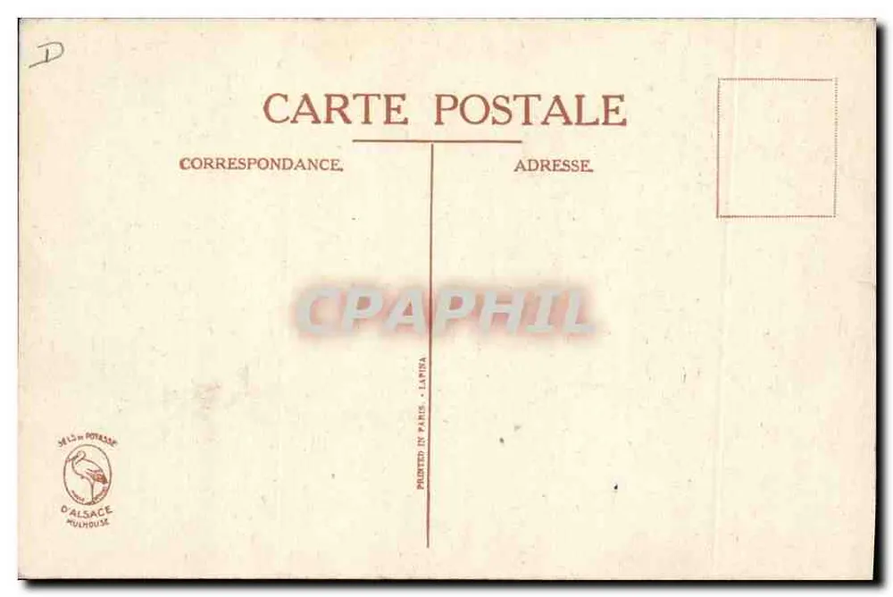 Agricultor e radis — caricatura humorística — D'ALSACE MULHOUSE - Verso