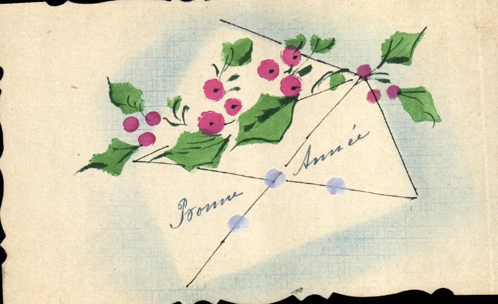 Beerenbouquet — Gutes Jahr — Ansichtskarte - Vorderseite