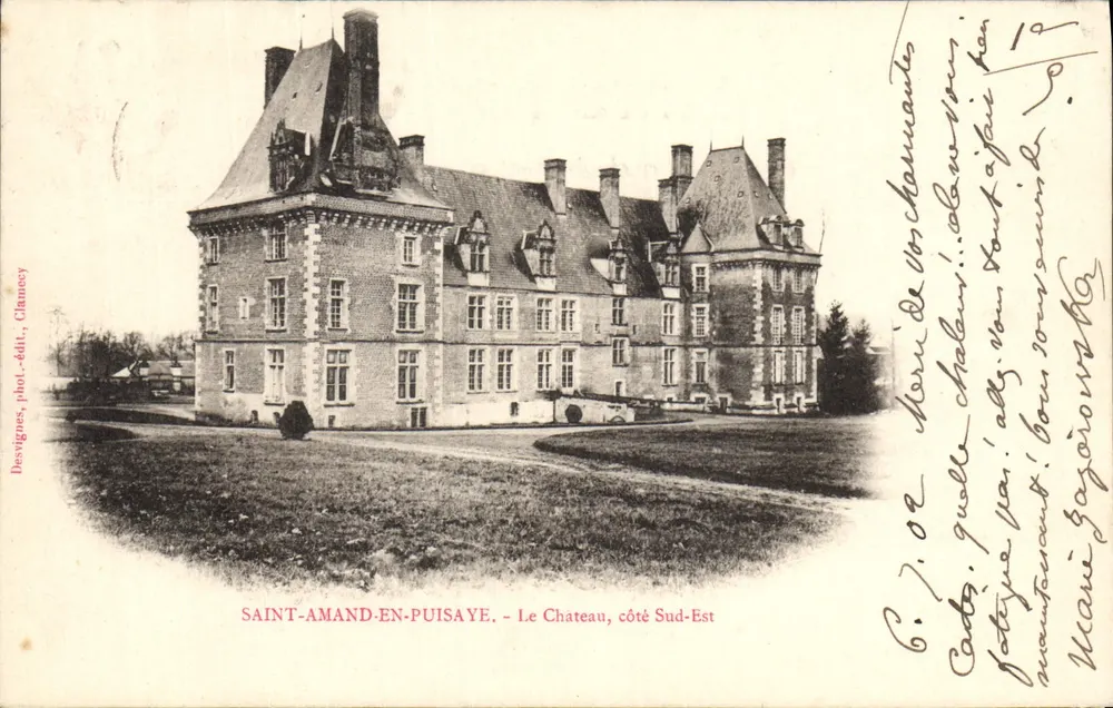 Saint-Amand-en-Puisaye — O Castelo, lado Sudeste — Desvignes, fot.-edit., Chamecy - Frente