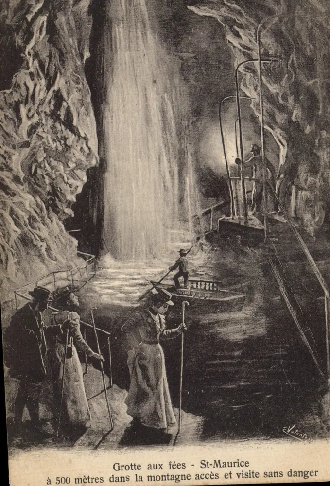 Fabelhöhle - St-Maurice — 500 Meter in den Berg, sichere Zugang und Besichtigung — Verlag R. Heyraud, St-Maurice - Vorderseite