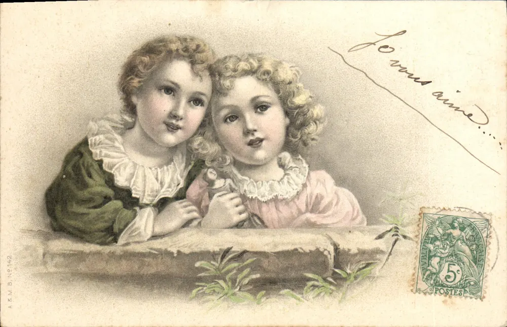 Zwei Kinder — A.K.M.B. Nr. 142 — Verlag A.K.M.B. - Vorderseite