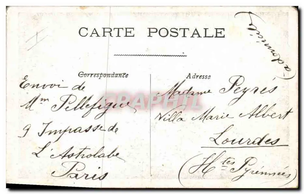Lass uns jetzt spielen... — Kind mit Spielzeug — Anonyme Postkarte - Rückseite