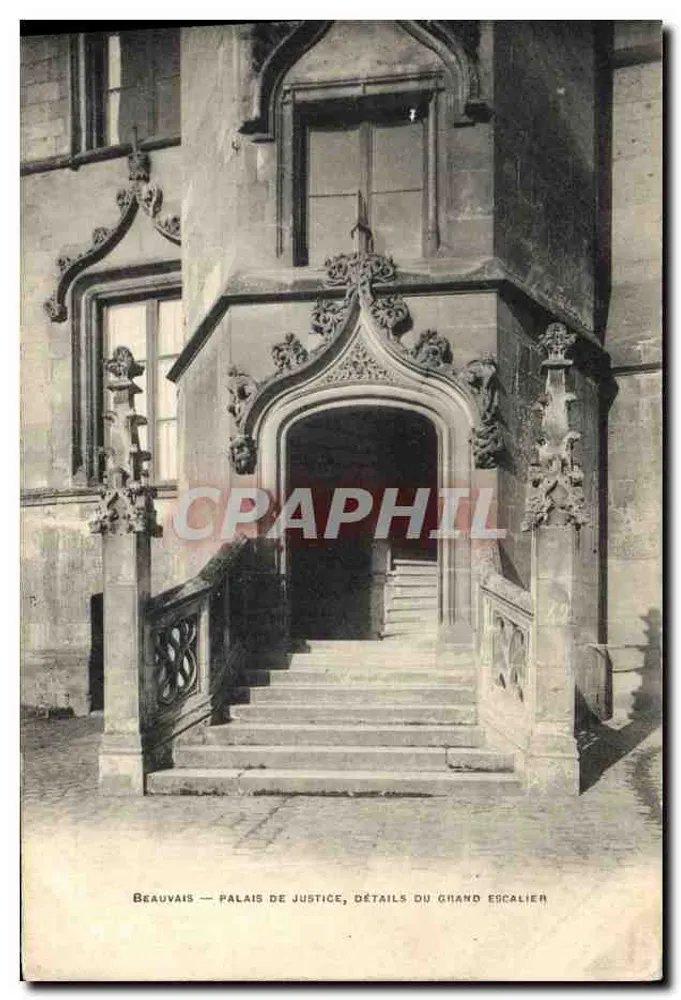 Beauvais — Palast der Gerechtigkeit, Details des großen Treppenhauses - Vorderseite