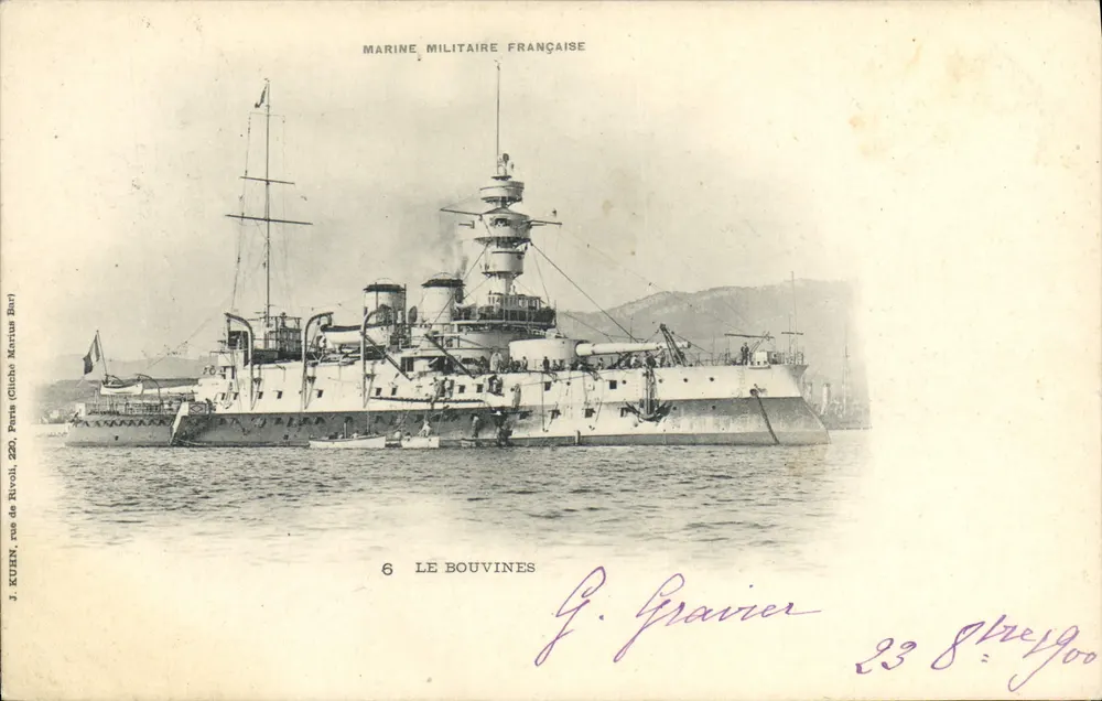 Le Bouvines — Cruizer da Marinha Militar Francesa — J. KUHN, Paris - Frente