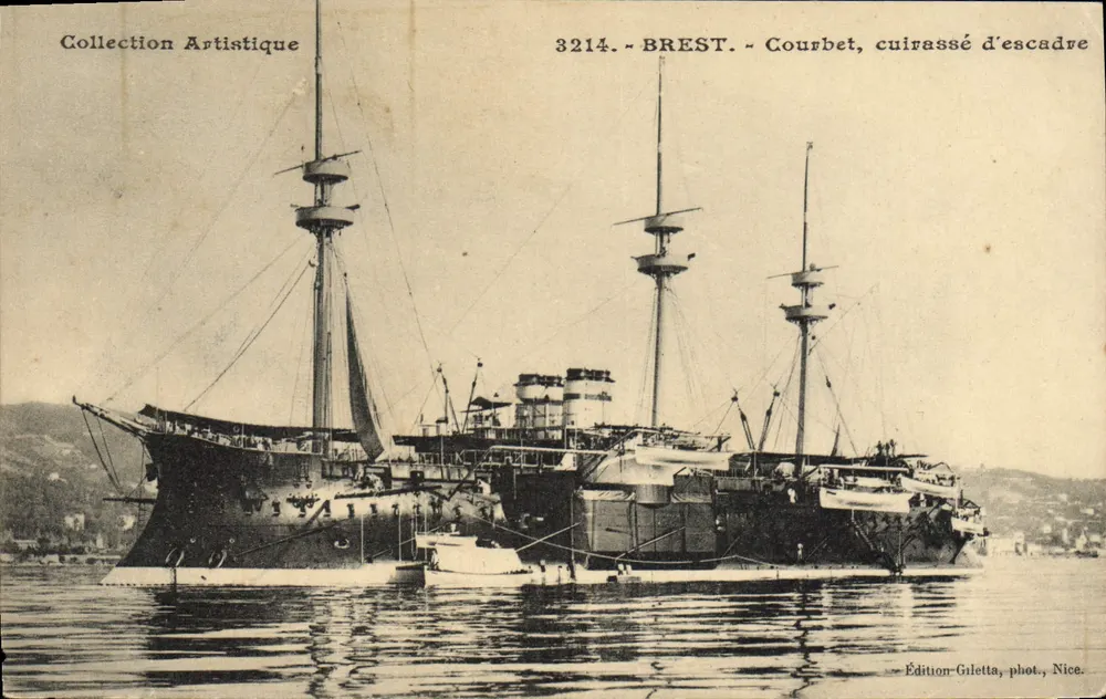 BREST - Courbet, Schlachtschiff — Edition Giletta, Foto Nice, Nr. 3214 - Vorderseite