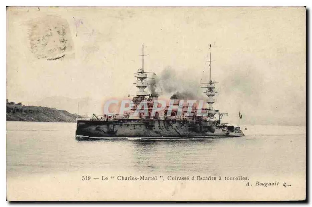 Der "Charles-Martel", Panzerkreuzer mit Turmgeschützen — A. Bougault, n° 519 - Vorderseite