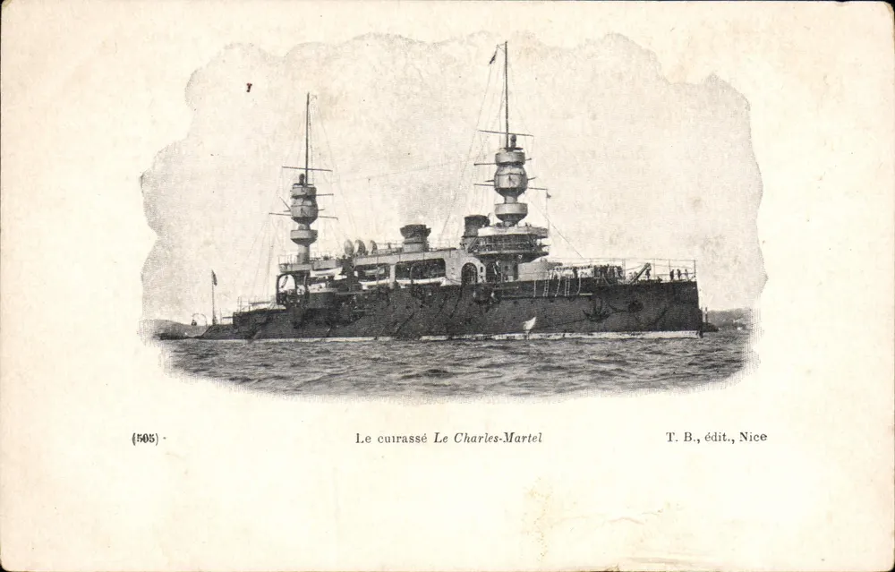 Der Schlachtschiff Le Charles-Martel — T.B., Verlag, Nizza — Seriennummer (505) - Vorderseite