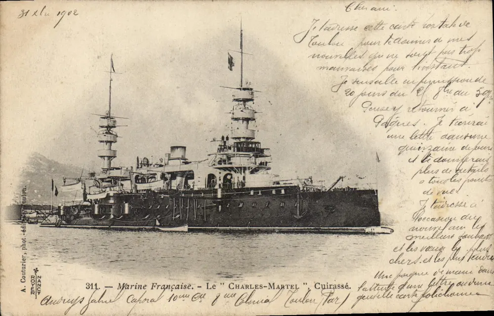 Der "Charles-Martel" — französisches Schlachtschiff — A. Couturier, phot. edit. Lulli, n° 311 - Vorderseite