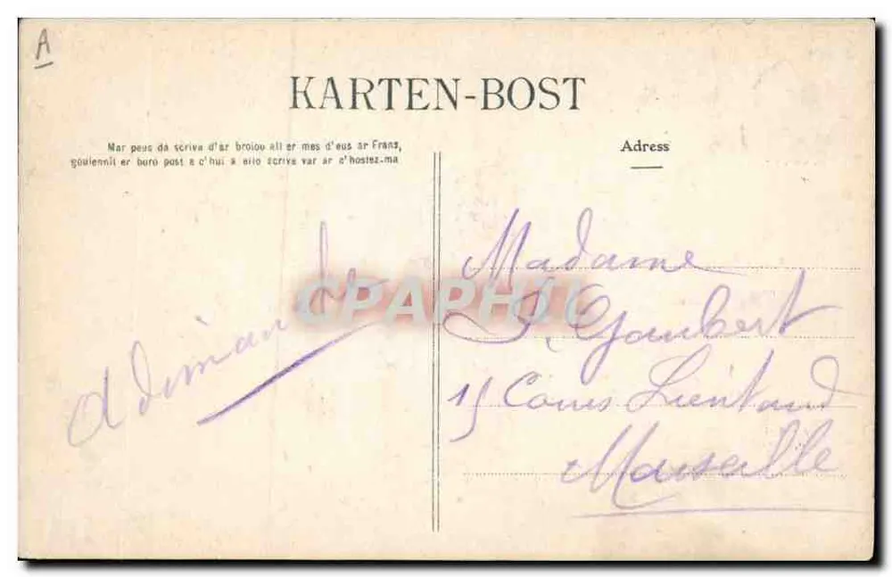 Jovem de PONTIVY — Coleção Vialain, Quimper — n° 1214 - Verso