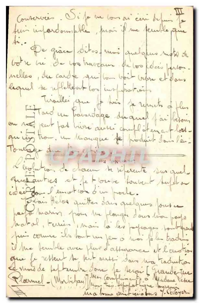 Jovem Menina de Ste Anne d'Auray — traje tradicional — editor desconhecido, n° 2063 - Verso