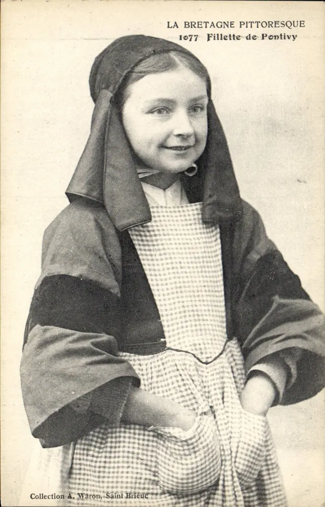 Menina de Pontivy — Bretanha pitoresca — Coleção A. Waron, Saint Brièue - Frente