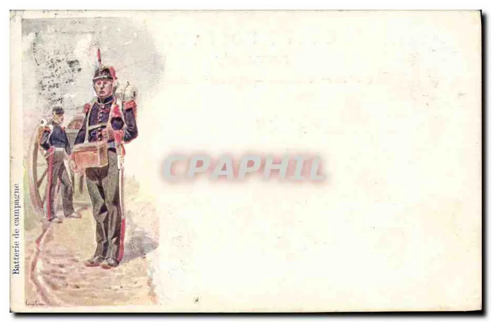 Veldbatterij — militaire illustratie — uitgever niet zichtbaar - Voorkant