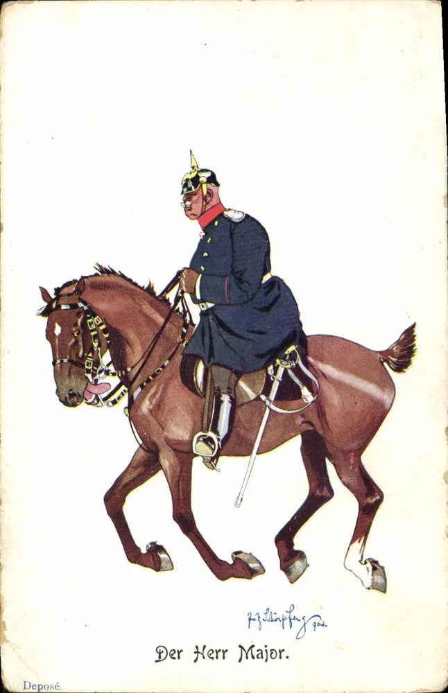 Oficial de cavalaria alemão — Major — editor B. K. W. I, n° 749-5 - Frente