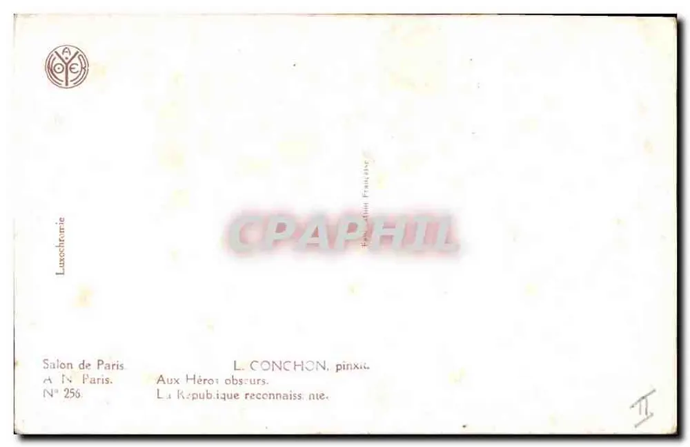 An die verborgenen Helden — Die dankbare Republik — L. Conchon, pinx. — Nr. 256 — Salon von Paris - Rückseite