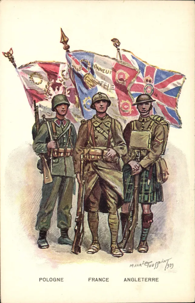 Polen, Frankreich, England — Soldaten im Uniform — Mauric Toussaint 1939 - Vorderseite