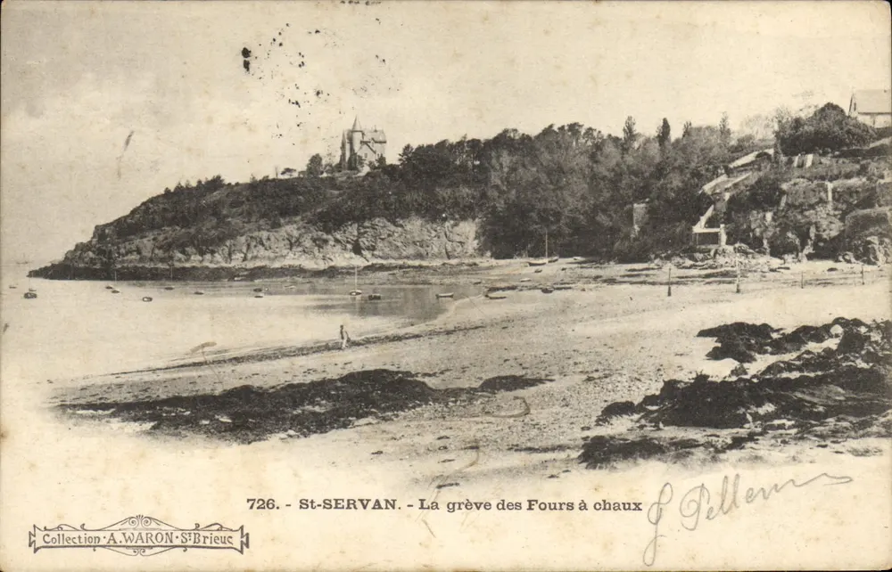 St-SERVAN - La grève des Fours à chaux — Collection A. WARON - St-Brieuc, n°726 - Recto