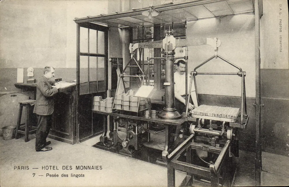 PARIS — HOTEL DES MONNAIES — Wiegen von Barren - Vorderseite
