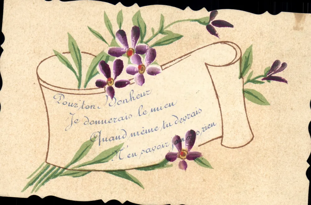Violette — Handschriftliches Gedicht — Ansichtskarte - Vorderseite