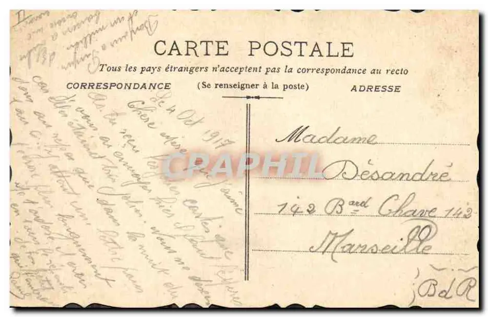 Violette — Handschriftliches Gedicht — Ansichtskarte - Rückseite