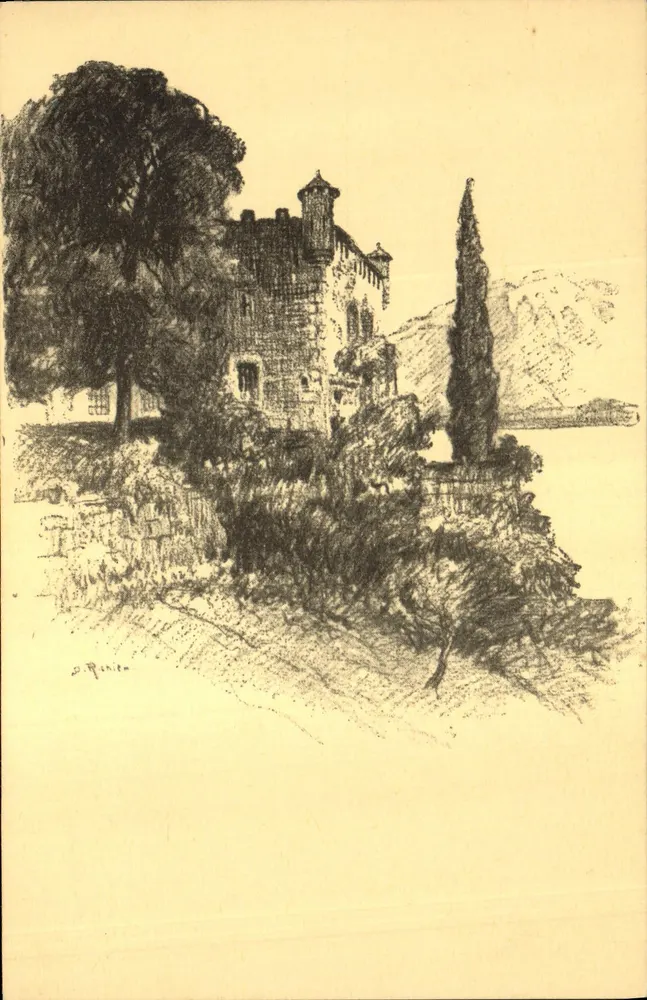 Castelo de Bordeau — Século IX, reparado em 1792 — editor Aix-Impr. de l'Air - Frente