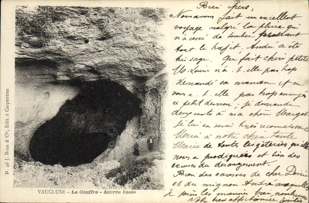 Vaucluse - Le Gouffre - Source basse — J. Braun & Cie, Wyd. w Carpentras, Nr 46 - Awers