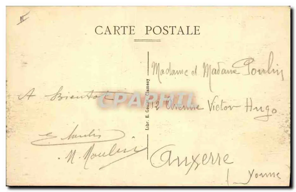 Clamecy — O Palácio de Justiça — Livraria E. Gault - Verso
