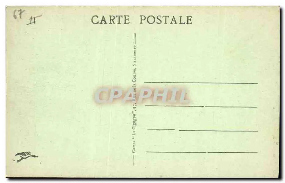 Colmar — El Tribunal de Apelación — 'La Cigogne' Tarjetas, Estrasburgo - Reverso