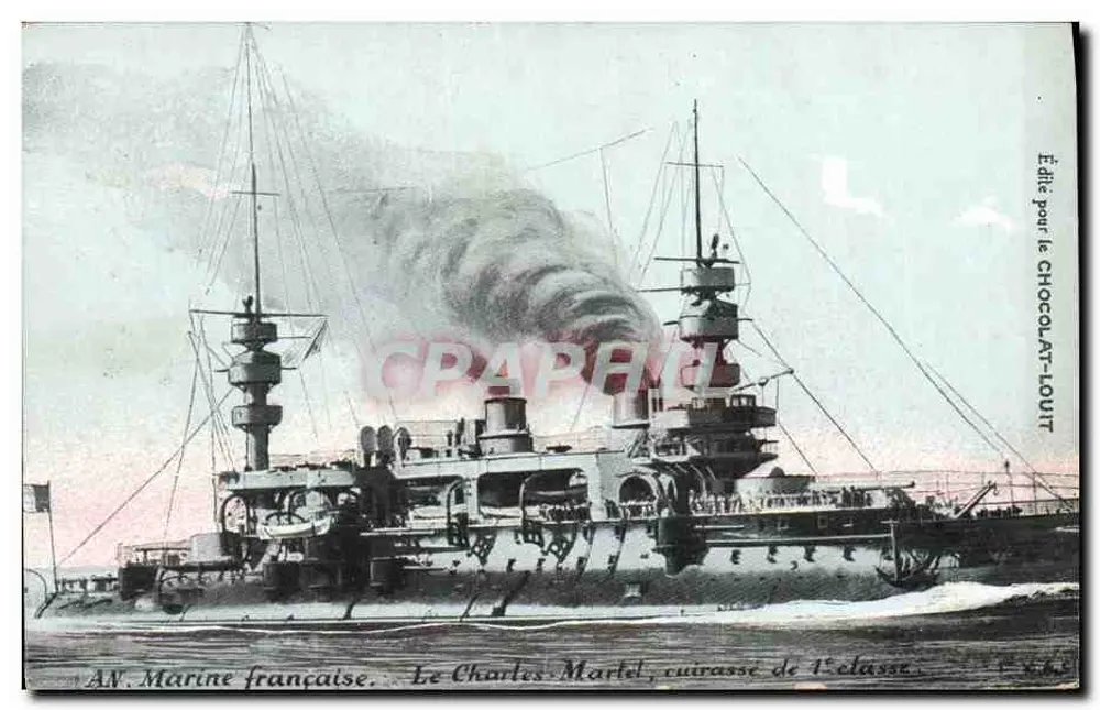 Le Charles Martel, Panzerkreuzer der ersten Klasse — Französische Marine — Für CHOCOLAT-LOUIT veröffentlicht - Vorderseite