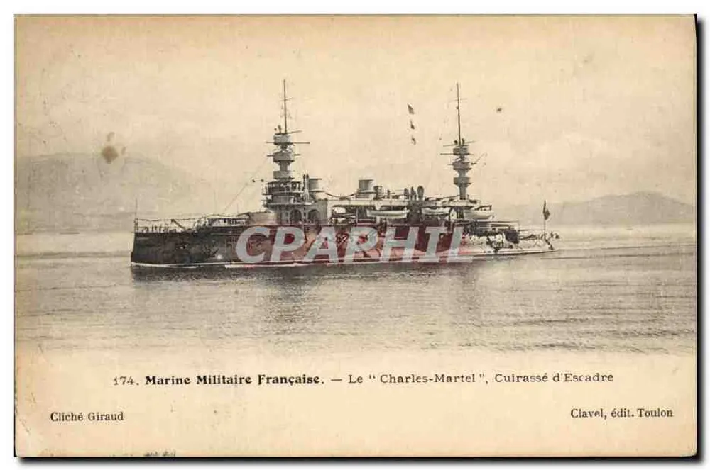 Der "Charles-Martel", Schlachtschiff der Flotte — Französische Marine — Clavel, Verlag Toulon - Vorderseite