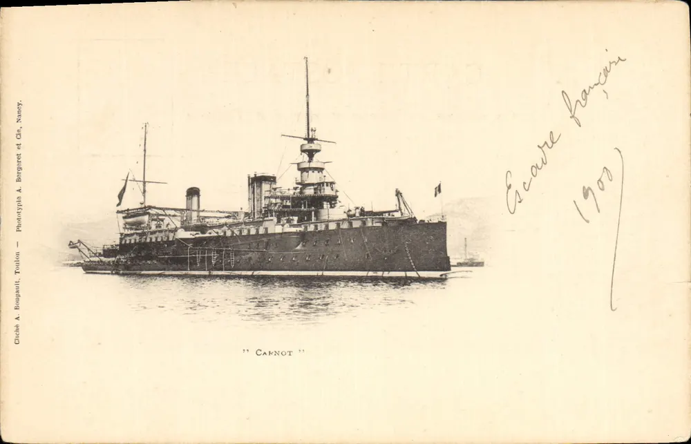 Cruiser "Carnot" — França — Fototipia A. Bougault, Toulon, Nancy e Cla. Nancy - Frente