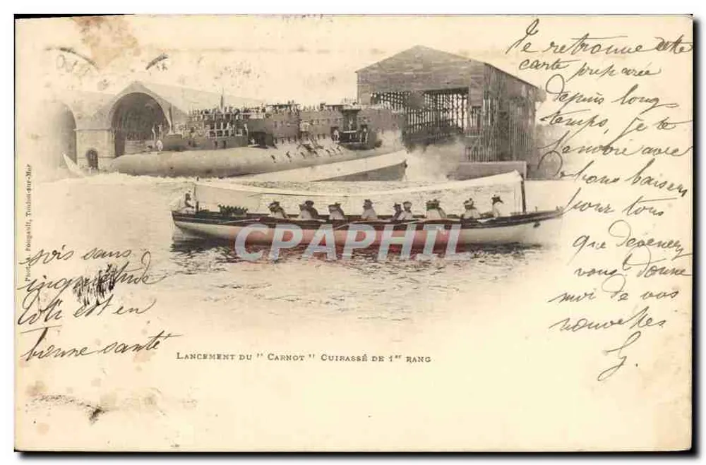 Einschiffung des "Carnot" Kriegsschiffes erster Klasse — Photo Rougat, Toulon-sur-Mer - Vorderseite