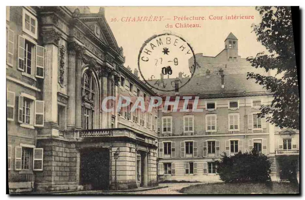 Chambéry — Prefektura, Wewnętrzna część zamku — Wydawca: J. P. P. (podtytułowany 'Chambéry') - Awers