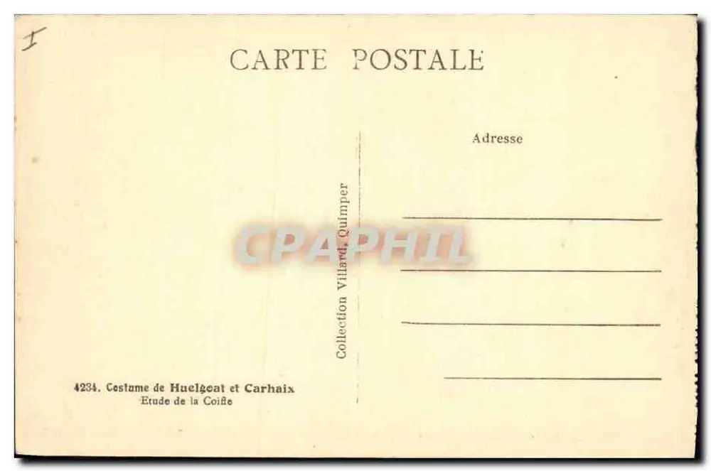 Frau im Coiffe-Kostüm — Studie zum Coiffe — Sammlung Villand, Quimper - Rückseite