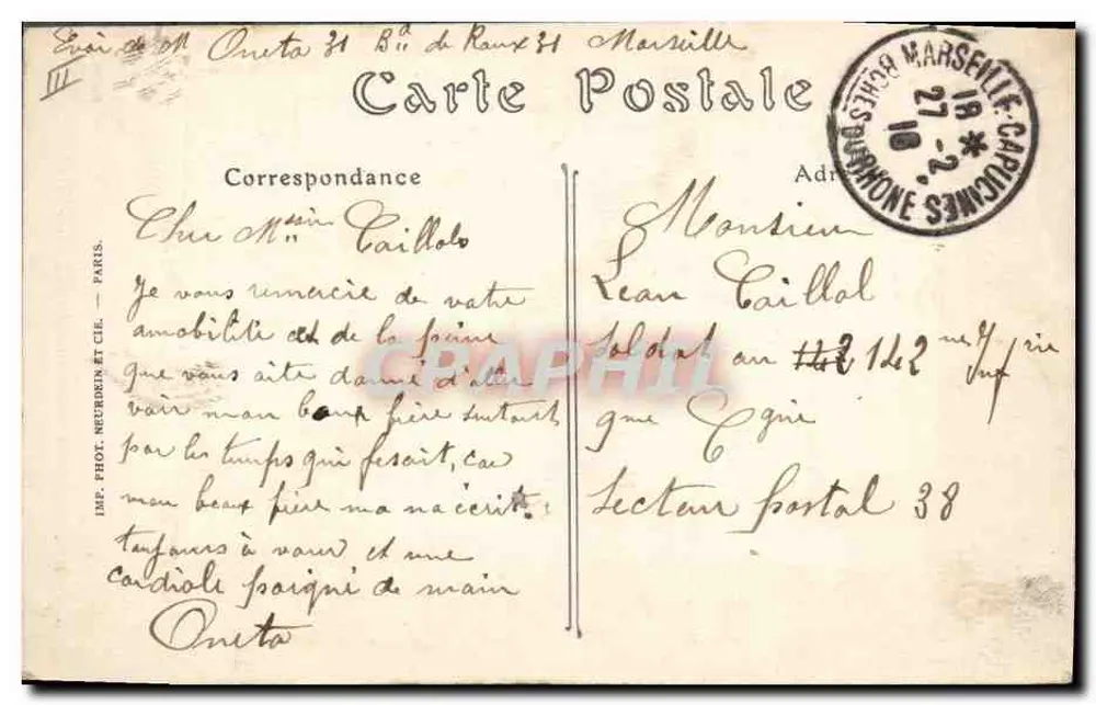 Bretagne — Mädchen aus Locquirec und Plouaret — V.J. Morlax, Nr. 206 - Rückseite