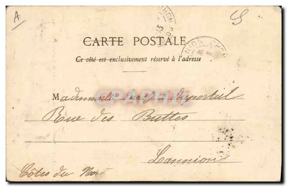 Les Colffes Bretonnes — Fillette de St-Herbot (Finistère) — Collection A. Warin, n° 1019 - Verso