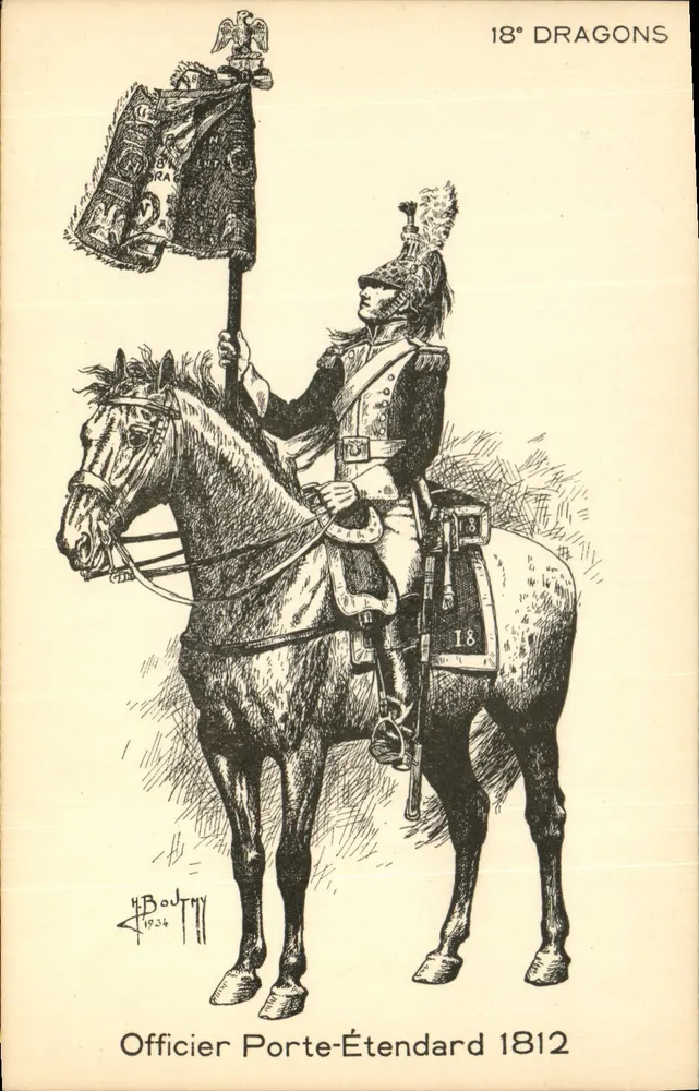 Offizier Standardschütze 18e Dragons — 1812 — H. BOUTMY, 1904 - Vorderseite