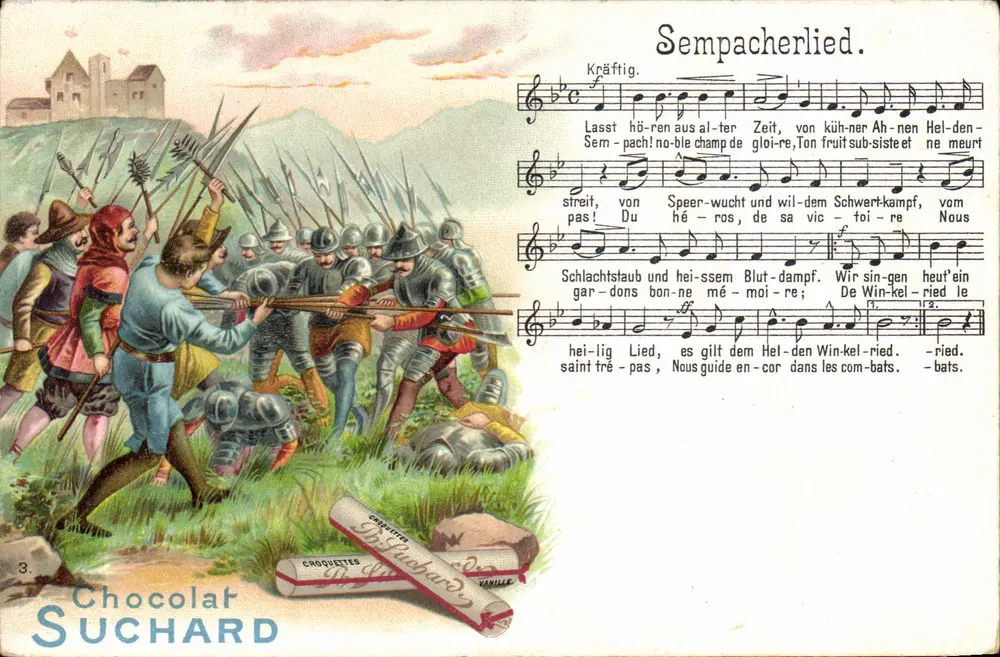 Batalha de Sempach — Canção de Guerra — Chocolate Suchard - Frente