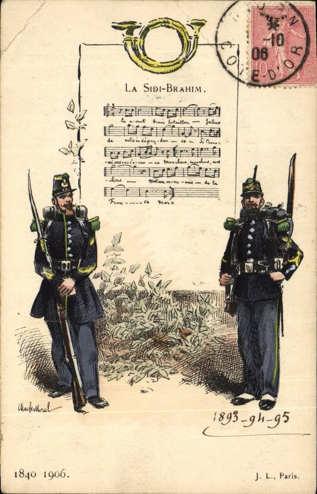 Dois soldados da Legião Estrangeira — La Sidi-Brahim — J. L., Paris - Frente